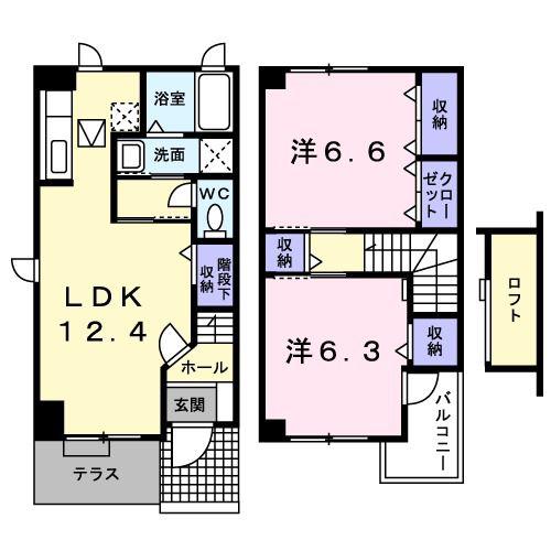 ケイズワン向台(2LDK/1階)の間取り写真