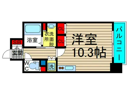 アプリーレ堺筋本町(ワンルーム/8階)の間取り写真