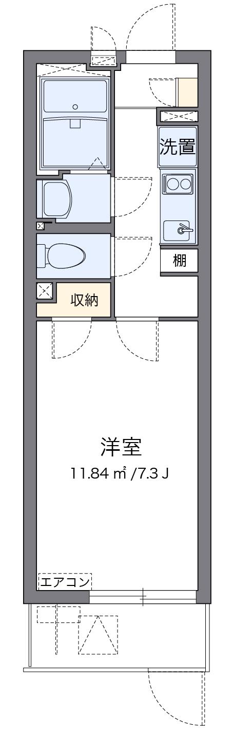 クレイノベルウッドII 広川(1K/1階)の間取り写真