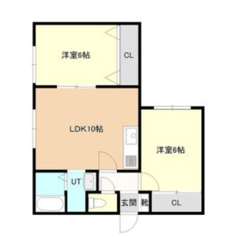 リバークリーンサンクス(2LDK/1階)の間取り写真