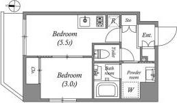 クオリタス住吉(1DK/8階)の間取り写真