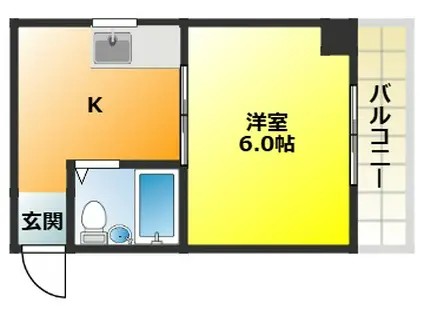 スィートハイツ(1K/3階)の間取り写真
