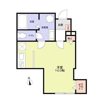 CASA FELICE-カーサフェリーチェ-(ワンルーム/1階)の間取り写真