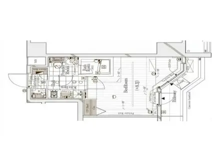ガリシア代々木(1K/1階)の間取り写真
