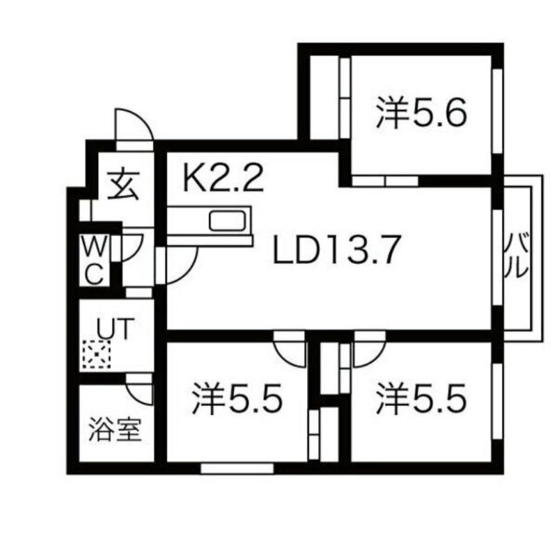 プレミア山の手(3LDK/4階)の間取り写真