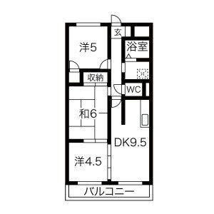 リーバーイースト本郷(3LDK/1階)の間取り写真
