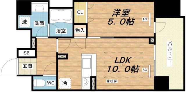 IBC RESIDENCE ウエスト(1LDK/11階)の間取り写真