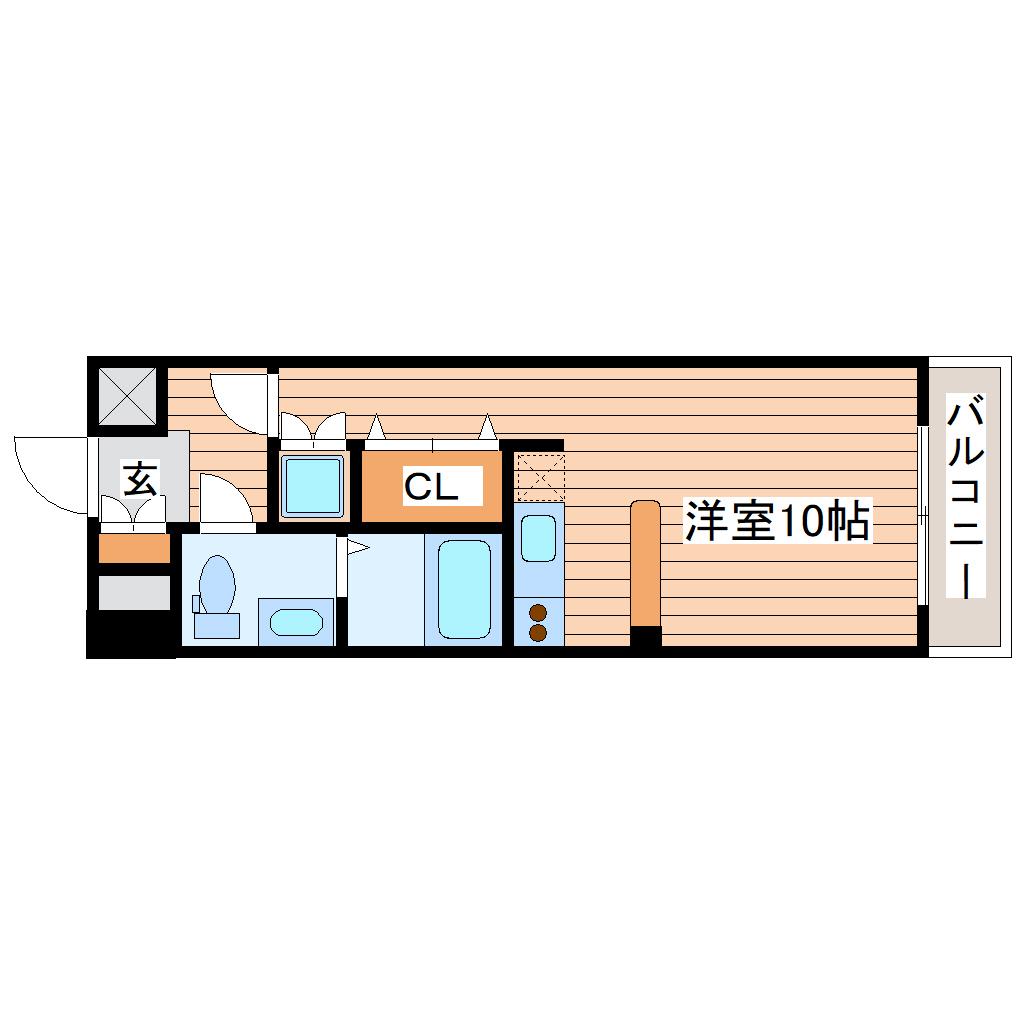 レジディア仙台本町(ワンルーム/2階)の間取り写真