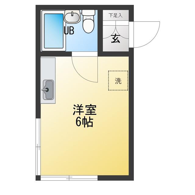 千石フラット(ワンルーム/1階)の間取り写真