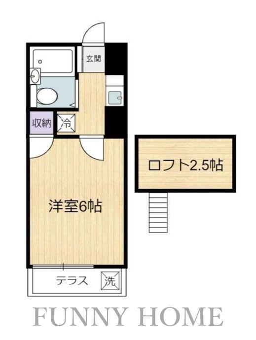 第17安藤ハイツ(1K/2階)の間取り写真