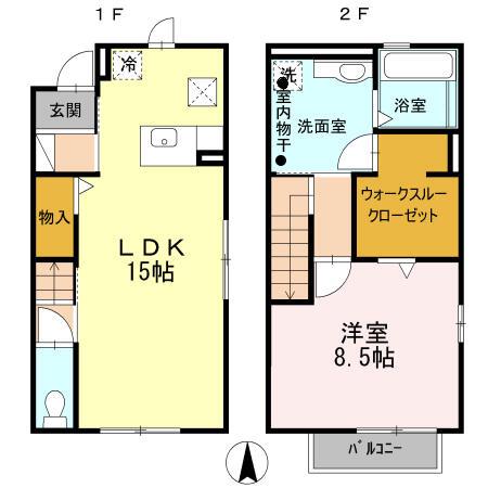 FICO(2LDK/1階)の間取り写真