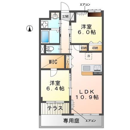 流山市駒木マンション(2LDK/1階)の間取り写真