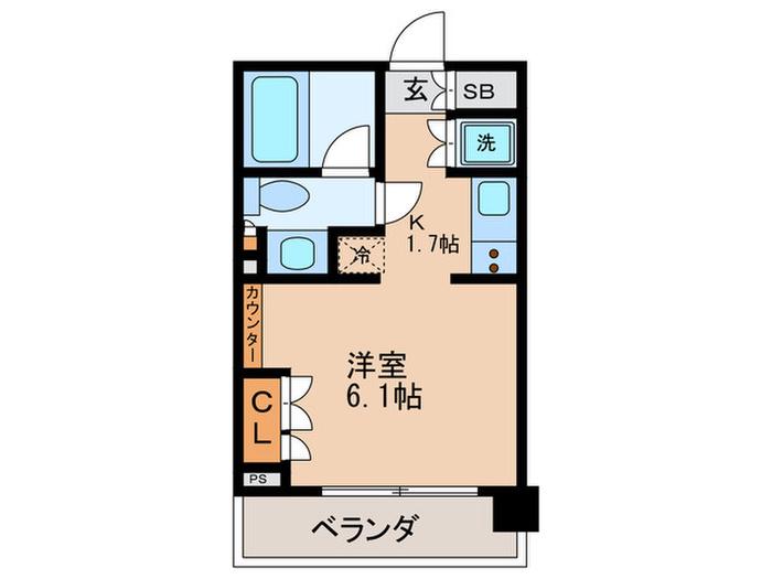 イプセ蒲田(1K/7階)の間取り写真