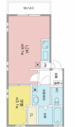 RIASSA(1LDK/1階)の間取り写真