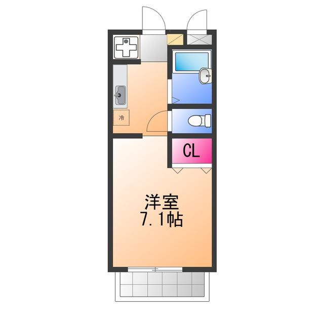エレガンタナカ(1K/2階)の間取り写真