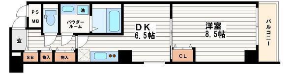 プルミエール南本町(1DK/7階)の間取り写真
