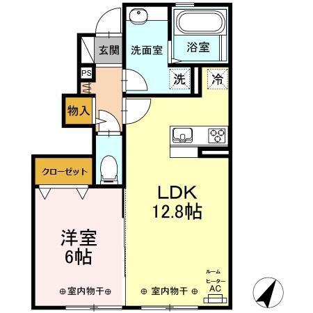 LUNE(1LDK/1階)の間取り写真