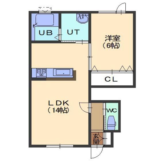 IDEALイデアル(1LDK/1階)の間取り写真