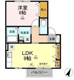 プチパール四番浜(1LDK/2階)の間取り写真