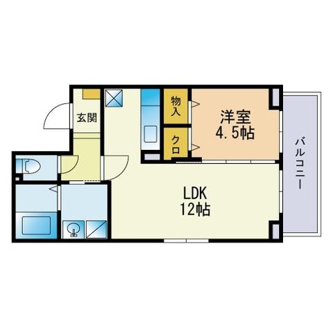 レヴェール・メゾン(1LDK/5階)の間取り写真