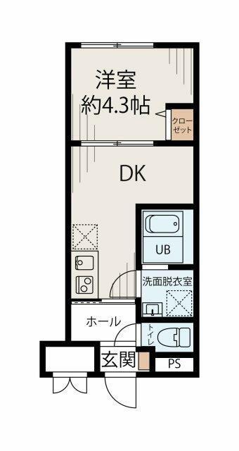 ル・シエル西新宿(1DK/2階)の間取り写真