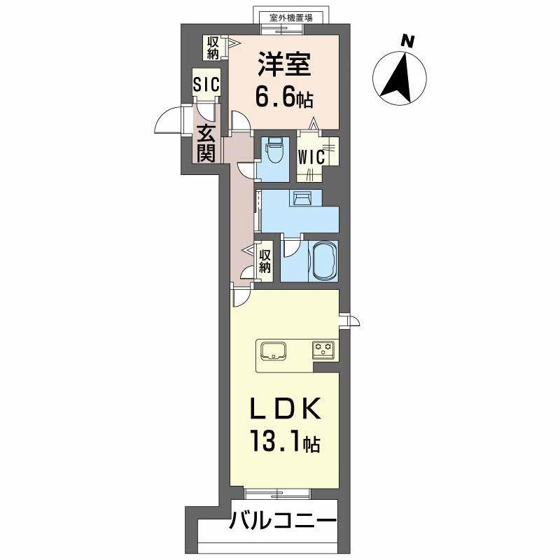 ヴィオレール梅村(1LDK/3階)の間取り写真