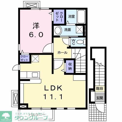 ファインステージS(1LDK/2階)の間取り写真