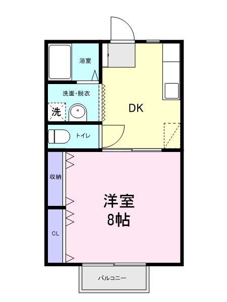 エクセレンスやまだA(1DK/1階)の間取り写真