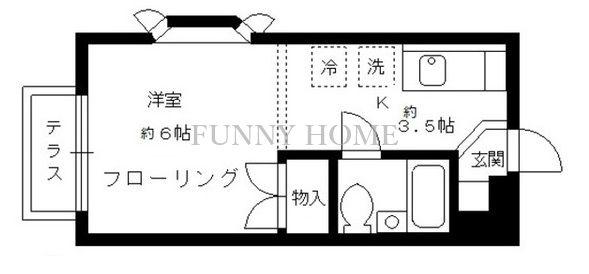 ライトハイツ(1K/1階)の間取り写真