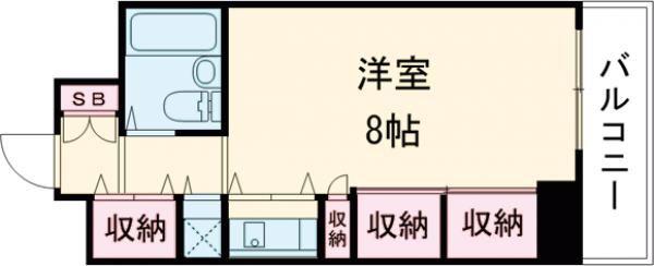 ブルームライフ兵庫(ワンルーム/5階)の間取り写真