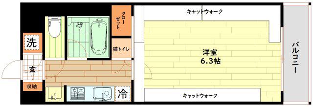 FELIS北堀江(1K/10階)の間取り写真