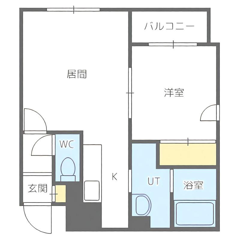 ボーンビルドII(1LDK/4階)の間取り写真