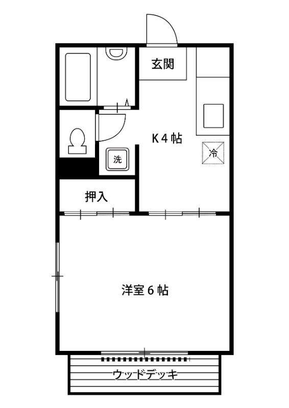 アーバンフラッツ(1K/1階)の間取り写真