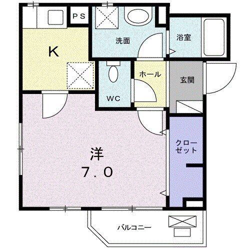 カーサ ルフス(1K/2階)の間取り写真