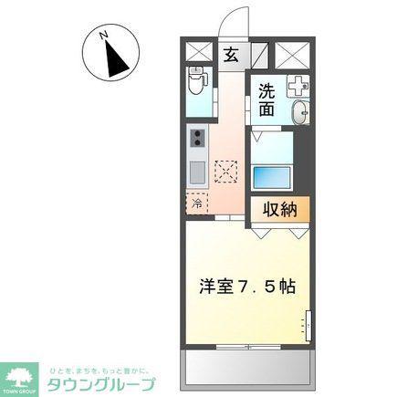 ジュネス市場木(1K/1階)の間取り写真