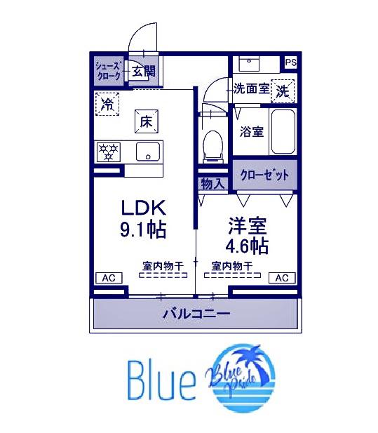 シンビジウム湘南台(1LDK/1階)の間取り写真