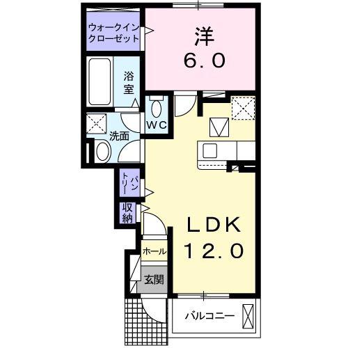 ポポラ3613(1LDK/1階)の間取り写真