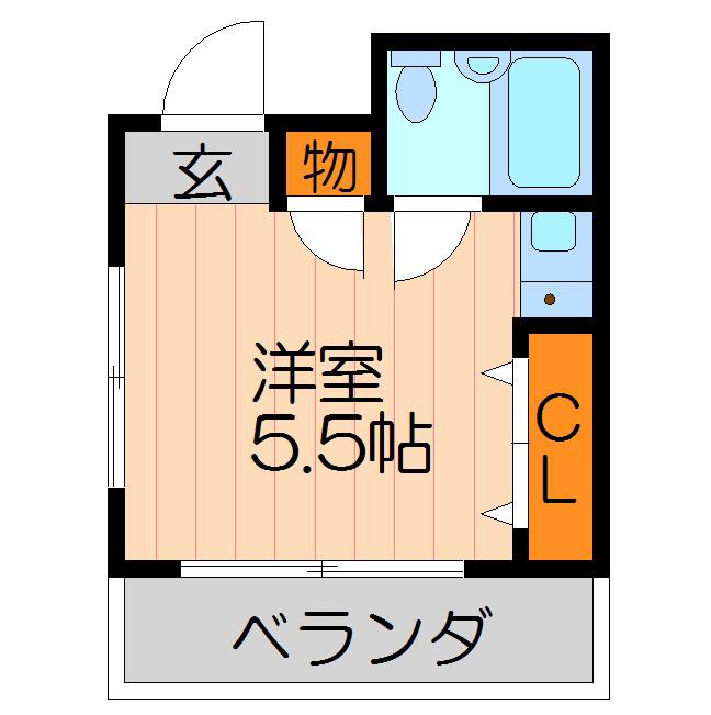 川島第19ビル(ワンルーム/4階)の間取り写真