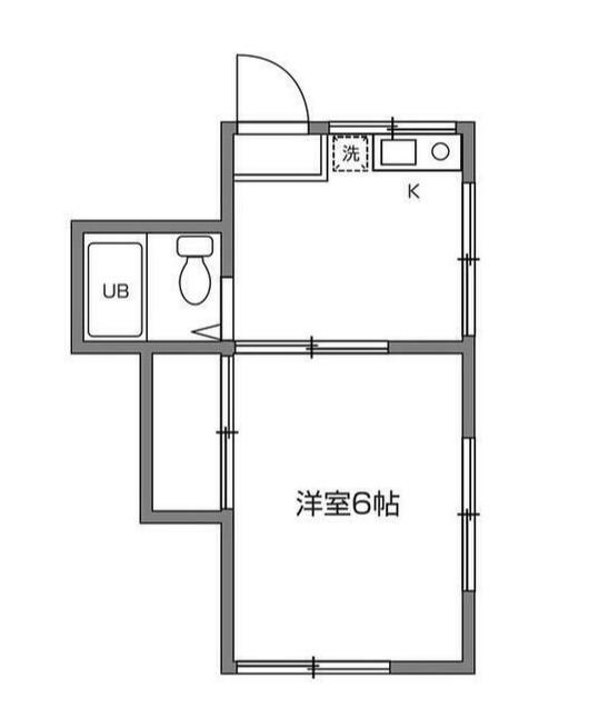オリーブハイム(1DK/1階)の間取り写真