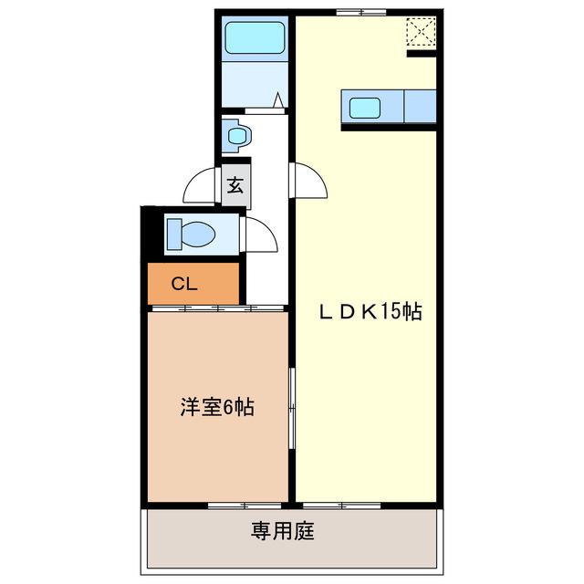 ビーチブリーズ(1LDK/1階)の間取り写真