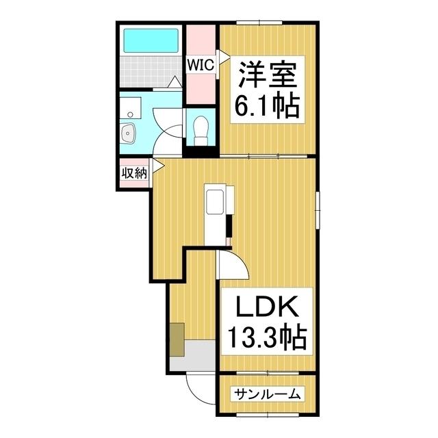 オンザロード A(1LDK/1階)の間取り写真