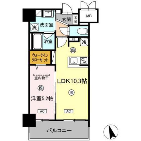 中特ビル(1LDK/3階)の間取り写真