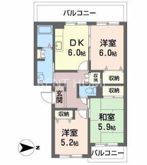 メゾンフロレスタ(3DK/2階)の間取り写真
