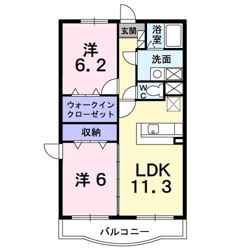 グランドエテルナ(2LDK/3階)の間取り写真