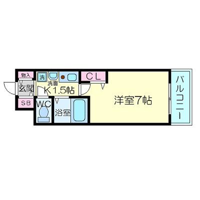 エスリード新梅田(1K/2階)の間取り写真