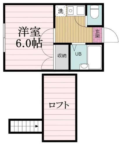 レオパレス青山(1K/1階)の間取り写真