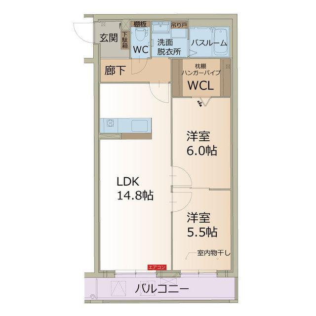 ARCADIA(2LDK/3階)の間取り写真