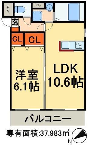 プランドール(1LDK/3階)の間取り写真
