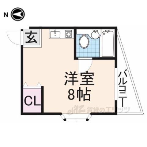 ドムール大倉(ワンルーム/2階)の間取り写真