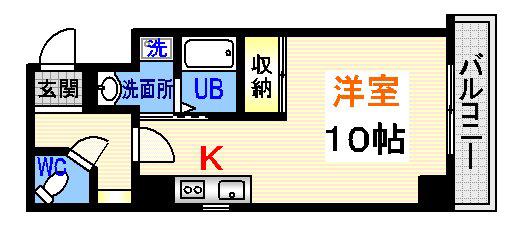 鶴見橋GRANDE(1K/5階)の間取り写真